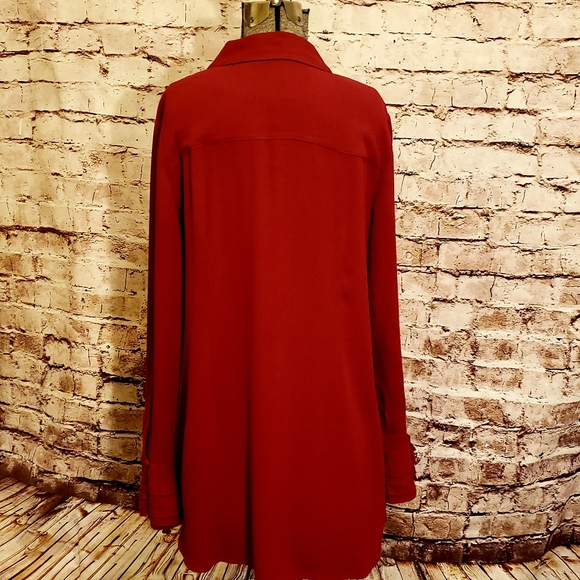 Soft Surroundings Poets Tunic Length Blouse Moroccan Red Medium - Picture 5 of 7